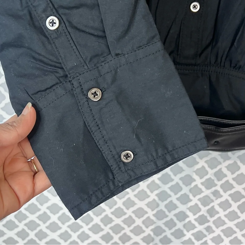 NWT Anthropologie Pilcro Black Long-Sleeve Belt-Waist Blouse - Picture 8 of 13